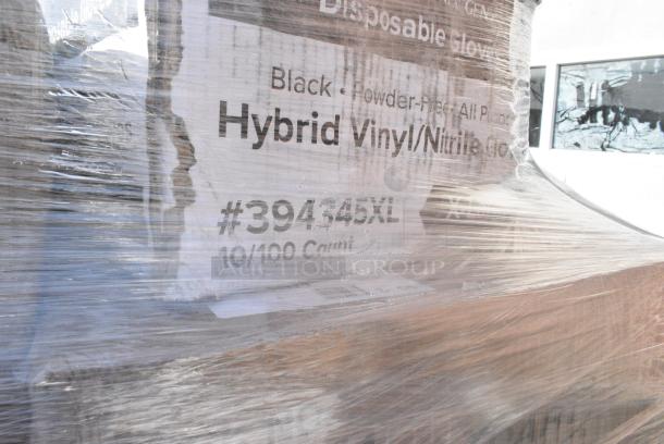 24 BRAND NEW! Boxes Including 394385XL Noble Products White Powder-Free Disposable Latex Gloves for Foodservice - Extra Large - 1000/Case, Dart 205HT1 White Foam Take Out Container with Perforated Hinged Lid 9" x 6" x 3" - 200/Case, 394345XL Noble NexGen Powder-Free Disposable Black Hybrid 3 Mil Thick Gloves - Extra Large - 1000/Case, 129MCS38B Choice 38 oz. Black Rectangular Microwavable Heavy Weight Container with Lid 8 3/4" x 6 1/4" x 2" - 150/Case, 760WY9LT Lavex 9 oz. Translucent, Individually Wrapped Cups - 1000/Case, 347BP10C3WH Choice 10 1/4" 3-Compartment White Plastic Plate - 500/Case, 500CC9 Choice 9 oz. Clear PET Customizable Plastic Squat Cold Cup - 1000/Case, 129MCS28B Black Microwavable Heavy Containeer with lid. 24 Times Your Bid! - Image 7 of 12