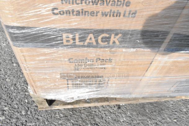 24 BRAND NEW! Boxes Including 394385XL Noble Products White Powder-Free Disposable Latex Gloves for Foodservice - Extra Large - 1000/Case, Dart 205HT1 White Foam Take Out Container with Perforated Hinged Lid 9" x 6" x 3" - 200/Case, 394345XL Noble NexGen Powder-Free Disposable Black Hybrid 3 Mil Thick Gloves - Extra Large - 1000/Case, 129MCS38B Choice 38 oz. Black Rectangular Microwavable Heavy Weight Container with Lid 8 3/4" x 6 1/4" x 2" - 150/Case, 760WY9LT Lavex 9 oz. Translucent, Individually Wrapped Cups - 1000/Case, 347BP10C3WH Choice 10 1/4" 3-Compartment White Plastic Plate - 500/Case, 500CC9 Choice 9 oz. Clear PET Customizable Plastic Squat Cold Cup - 1000/Case, 129MCS28B Black Microwavable Heavy Containeer with lid. 24 Times Your Bid! - Image 8 of 12