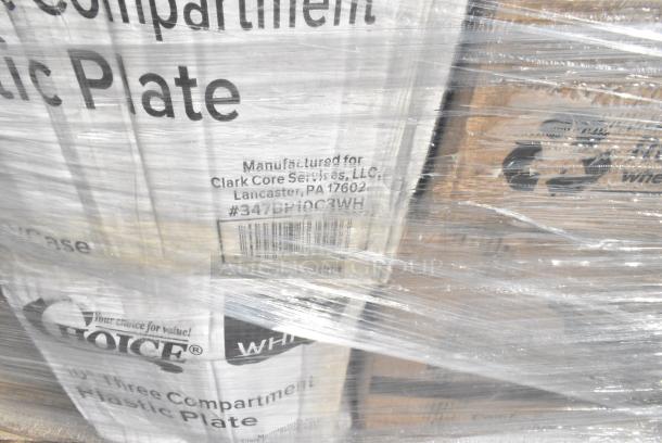 24 BRAND NEW! Boxes Including 394385XL Noble Products White Powder-Free Disposable Latex Gloves for Foodservice - Extra Large - 1000/Case, Dart 205HT1 White Foam Take Out Container with Perforated Hinged Lid 9" x 6" x 3" - 200/Case, 394345XL Noble NexGen Powder-Free Disposable Black Hybrid 3 Mil Thick Gloves - Extra Large - 1000/Case, 129MCS38B Choice 38 oz. Black Rectangular Microwavable Heavy Weight Container with Lid 8 3/4" x 6 1/4" x 2" - 150/Case, 760WY9LT Lavex 9 oz. Translucent, Individually Wrapped Cups - 1000/Case, 347BP10C3WH Choice 10 1/4" 3-Compartment White Plastic Plate - 500/Case, 500CC9 Choice 9 oz. Clear PET Customizable Plastic Squat Cold Cup - 1000/Case, 129MCS28B Black Microwavable Heavy Containeer with lid. 24 Times Your Bid! - Image 10 of 12