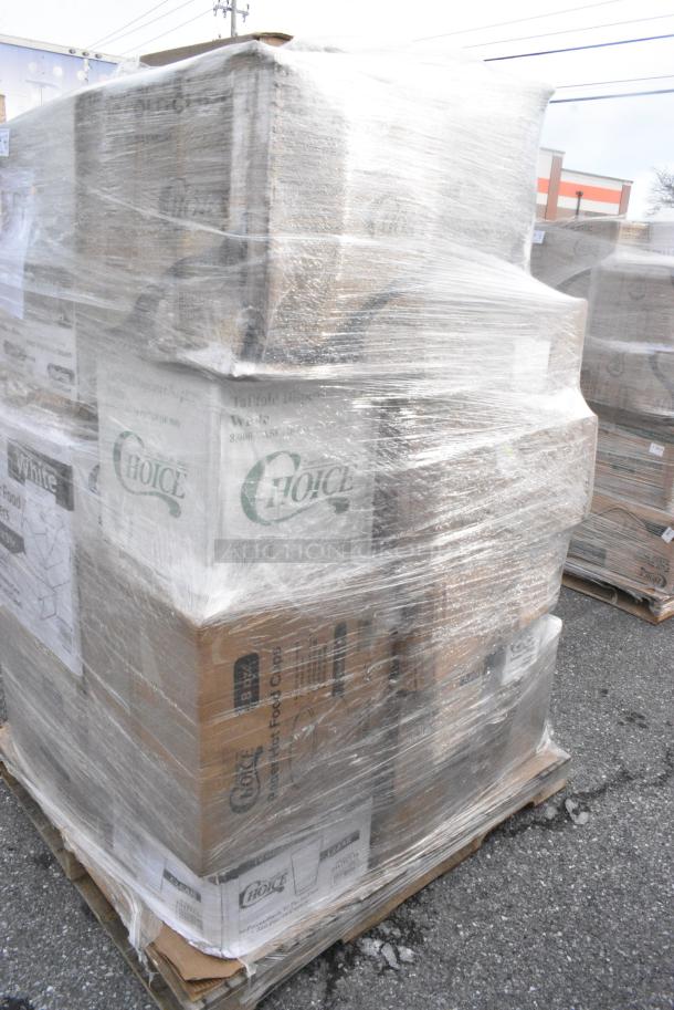 30 BRAND NEW! Boxes Including 130WWHSSPOONHW Choice White Heavy Weight Wrapped Polystyrene Plastic Soup Spoon - 1000/Case, 612605070 Choice Full Size Foil Steam Table Pan Deep 3 3/8" Depth - Full Size Deep - 50/Case, 760SOUP8WB Choice 8 oz. White Double Poly-Coated Paper Food Cup - 1000/Case, 347TCL10 Choice 10 oz. Clear Disposable Plastic Tumbler - 500/Case, 394345M Noble NexGen Powder-Free Disposable Black Hybrid 3 Mil Thick Gloves - Medium - 1000/Case, 795PTOWHT4 Choice White Microwavable Folded Paper #4 Take-Out Container 7 3/4" x 5 1/2" x 3 1/2" - 160/Case, 966TALLFLDB Choice White Tall-Fold 6" x 13" Dispenser Napkin - 8000/Case. 30 Times Your Bid! - Image 3 of 11