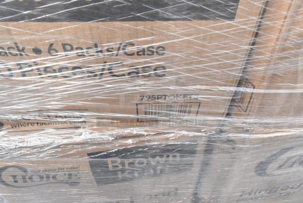 28 BRAND NEW! Boxes Including 500TO10103 Choice 10" x 10" x 3" Microwaveable 1-Compartment Black / Clear Plastic Hinged Container - 100/Case, 795PTOKFT3 Choice Kraft Microwavable Folded Paper #3 Take-Out Container 7 3/4" x 5 1/2" x 2 1/2" - 200/Case, 460164, 500TO10103 Choice 10" x 10" x 3" Microwaveable 3-Compartment Black / Clear Plastic Hinged Container - 100/Case, 395TO961 EcoChoice 9" x 6" x 3" No PFAS Added Natural Bagasse Blend Take-Out Container - 200/Case, 127PL2 Choice PET Plastic Lid for 1.5 to 2.5 oz. Souffle Cup / Portion Cup - 2500/Case. 28 Times Your Bid! - Image 6 of 11