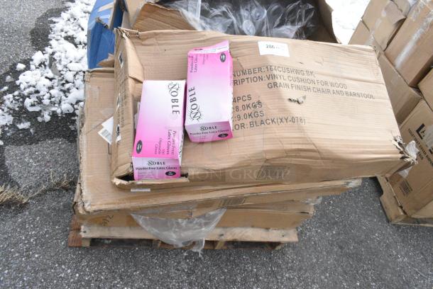 6 BRAND NEW! Boxes Including 4 Boxes of 4 164CUSHWGBK Lancaster Table & Seating Spartan Series 2 1/2" Black Vinyl Padded Seat for Chair and Barstool, Tim Plastics 16 oz 63-485. 6 Times Your Bid! - Image 1 of 6