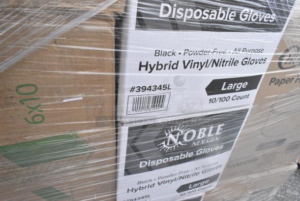 24 BRAND NEW! Boxes Including 2 Box 760SOUP6KB Choice 6 oz. Kraft Poly-Coated Paper Food Cup - 1000/Case, 2 Box 50010DWALLW Choice 10 oz. White Smooth Double Wall Paper Hot Cup - 500/Case, 128HD8COMBO Choice Heavy Duty 8 oz. Microwavable Translucent Plastic Deli Container and Lid Combo Pack - 240/Case, 795PTOBK2 Choice Black Microwavable Folded Paper #2 Take-Out Container 7 3/4" x 5 1/2" x 1 7/8" - 200/Case, 394345L Noble NexGen Powder-Free Disposable Black Hybrid 3 Mil Thick Gloves - Large - 1000/Case. 24 Times Your Bid! - Image 14 of 15