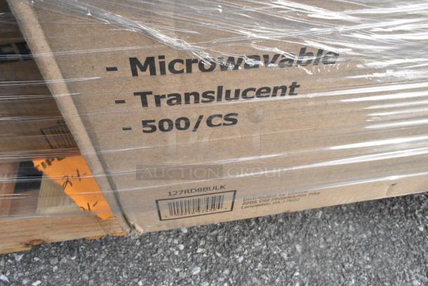 32 BRAND NEW! Boxes Including 4 Box 394365XL Noble Products Powder-Free Disposable Clear Vinyl Gloves for Foodservice - Extra Large - 1000/Case, 500CC12 Choice Clear PET Customizable Plastic Cold Cup - 12 oz. - 1000/Case, 500CC9 Choice 9 oz. Clear PET Customizable Plastic Squat Cold Cup - 1000/Case, 129MCS38B Choice 38 oz. Black Rectangular Microwavable Heavy Weight Container with Lid 8 3/4" x 6 1/4" x 2" - 150/Case, 3946100S Lavex Pro Nitrile Black 6 Mil Heavy-Duty Powder-Free Textured Gloves - Small - 1000/Case, Dart 80HT3R 8" x 7 1/2" x 2" White Foam Three-Compartment Square Take Out Container with Hinged Lid - 200/Case, 127RD8BULK Choice 8 oz. Customizable Microwavable Translucent Round Deli Container - 500/Case. 32 Times Your Bid! - Image 11 of 13