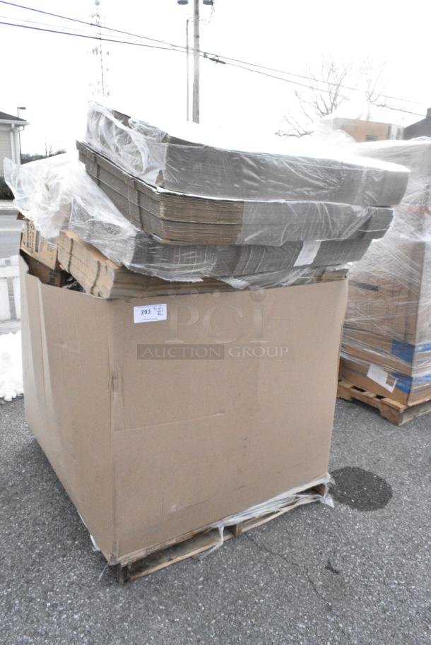 22 BRAND NEW! Boxes Including Dart 50HT1 5" x 5" x 3" White Foam Hinged Lid Container - 500/Case, 500L1020W Choice White Hot Paper Cup Travel Lid for 10-24 oz. Standard Cups and 8 oz. Squat Cups - 1000/Case, Dart 9PWC Concorde 9" White Non-Laminated Round Foam Plate. 22 Times Your Bid! - Image 1 of 9