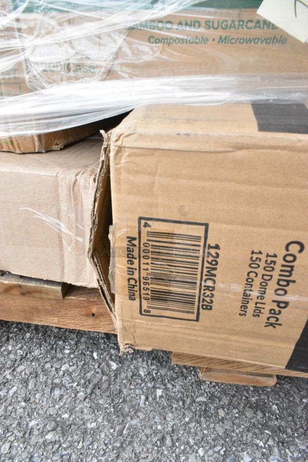 34 BRAND NEW! Boxes Including 394345M Noble NexGen Powder-Free Disposable Black Hybrid 3 Mil Thick Gloves - Medium - 1000/Case, 394405XL Noble Products Powder-Free Disposable Blue Vinyl Gloves for Foodservice - Extra Large - 1000/Case, 5008PLAWHT EcoChoice 8 oz. Tall Leaf Print Compostable Paper Hot Cup - 1000/Case, 127DM16BULK Choice 16 oz. Ultra Clear Recycled PET Plastic Round Deli Container - 500/Case, 130BKFKSNSPH Choice Black Heavy Weight Wrapped Polystyrene Plastic Cutlery Pack with Napkin and Salt and Pepper Packets - 500/Case, 128HD32COMBO Choice Heavy Duty Deli Container, 129MCR32B Choice 32 oz. Black Round Microwavable Heavy Weight Container with Lid 7 1/4" - 150/Case. 34 Times Your Bid! - Image 12 of 14