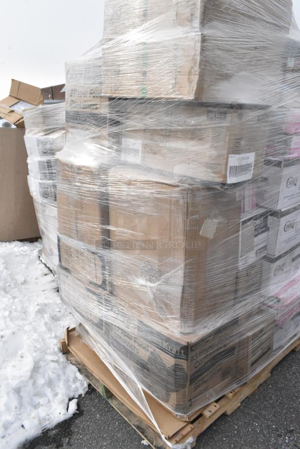 33 BRAND NEW! Boxes Including 4 Box 347TCL10 Choice 10 oz. Clear Disposable Plastic Tumbler - 500/Case, 6 Box 612W65 Choice 14"x16" Sandwich Wrap, 795PTOKFT3 Choice Kraft Microwavable Folded Paper #3 Take-Out Container 7 3/4" x 5 1/2" x 2 1/2" - 200/Case, 17CPDLC08, 128HD12COMBO Choice Heavy Duty 12 oz. Microwavable Translucent Plastic Deli Container and Lid Combo Pack - 240/Case, 5013858 Lavex Li'l Herc 55-60 Gallon 1.2 Mil 38" x 58" Low Density Medium-Duty Black Trash Bag / Can Liner - 100/Case, 127RDTFLBULK Choice Microwavable Translucent Customizable Recessed Fit Deli Lid - 500/Case. 33 Times Your Bid! - Image 4 of 15