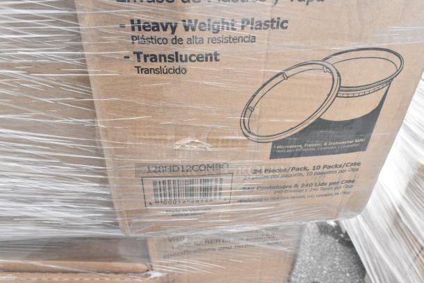 33 BRAND NEW! Boxes Including 4 Box 347TCL10 Choice 10 oz. Clear Disposable Plastic Tumbler - 500/Case, 6 Box 612W65 Choice 14"x16" Sandwich Wrap, 795PTOKFT3 Choice Kraft Microwavable Folded Paper #3 Take-Out Container 7 3/4" x 5 1/2" x 2 1/2" - 200/Case, 17CPDLC08, 128HD12COMBO Choice Heavy Duty 12 oz. Microwavable Translucent Plastic Deli Container and Lid Combo Pack - 240/Case, 5013858 Lavex Li'l Herc 55-60 Gallon 1.2 Mil 38" x 58" Low Density Medium-Duty Black Trash Bag / Can Liner - 100/Case, 127RDTFLBULK Choice Microwavable Translucent Customizable Recessed Fit Deli Lid - 500/Case. 33 Times Your Bid! - Image 13 of 15