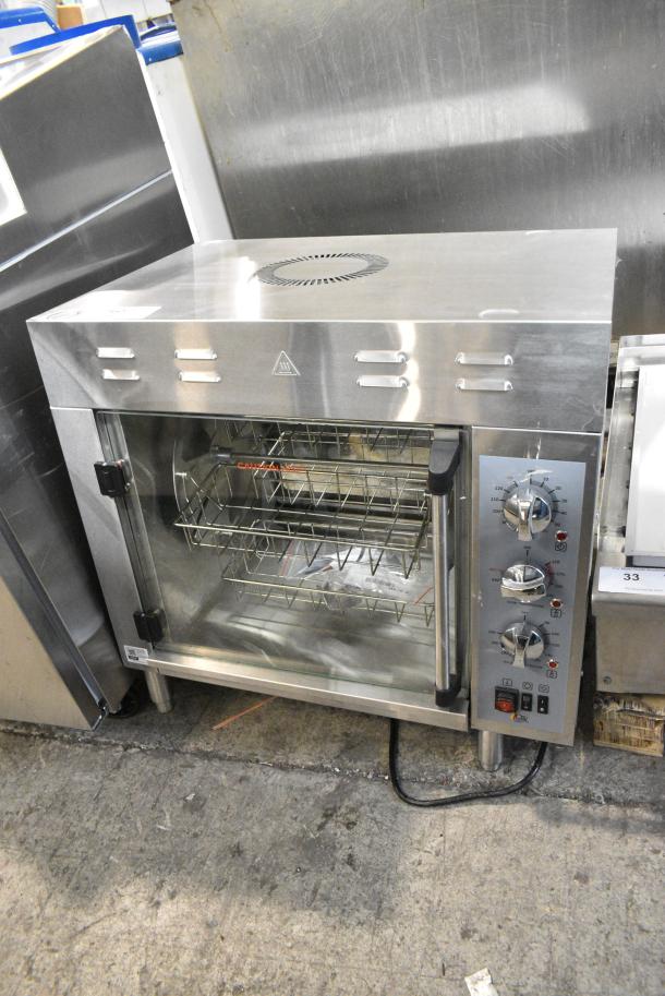 BRAND NEW SCRATCH AND DENT! Cooking Performance Group CROE48D Electric Countertop Rotisserie Oven with 4 Baskets for 8 Chickens. 240 Volts, 1 Phase. - Image 1 of 7