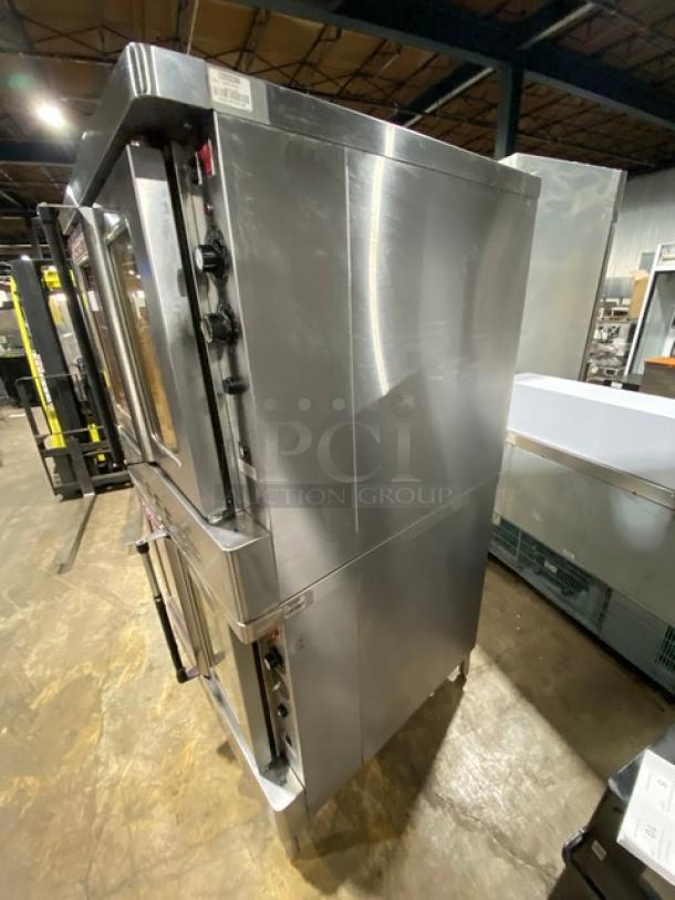 Blodgett Commercial Stainless Steel Natural Gas Powered Double Stack Convection Oven! With Wire Oven Racks! Model: SHO-100-G SN: 040519CR018B! On Legs! 2X Your Bid Makes One Unit! - Image 2 of 11