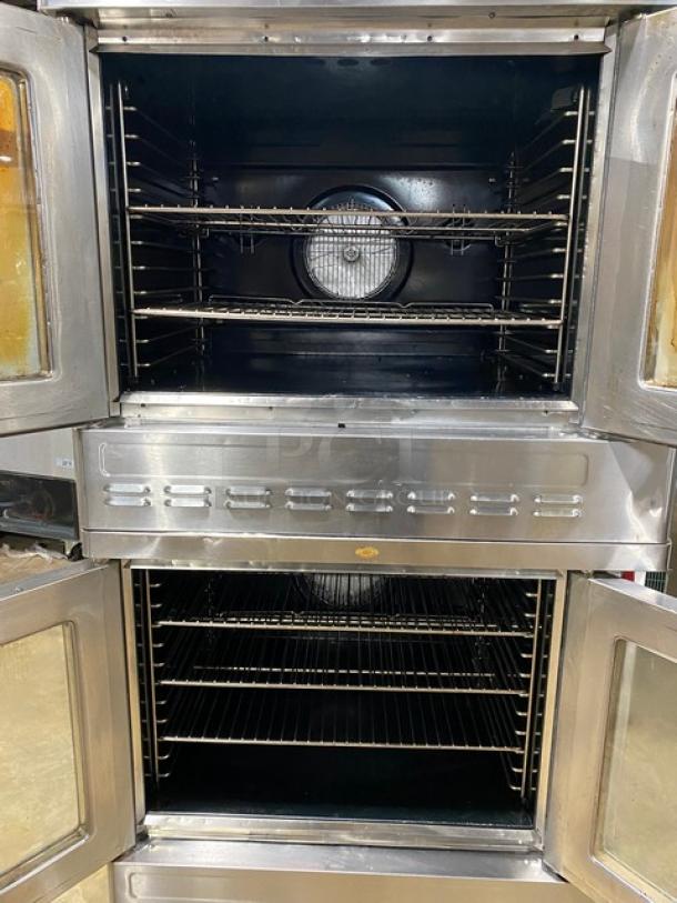 Blodgett Commercial Stainless Steel Natural Gas Powered Double Stack Convection Oven! With Wire Oven Racks! Model: SHO-100-G SN: 040519CR018B! On Legs! 2X Your Bid Makes One Unit! - Image 5 of 11