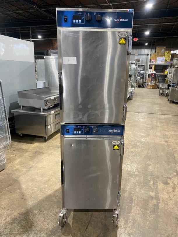 Alto-Shaam Halo Heat Series Commercial Stainless Steel Electric Powered Full Height Cook & Hold Oven! With Individually Controlled Compartments! With Wire Oven Racks! Model: 1000-TH/I SN: 1038880-000! 208-240V 1 Phase! On Casters! - Image 1 of 9