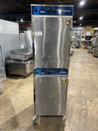 Alto-Shaam Halo Heat Series Commercial Stainless Steel Electric Powered Full Height Cook & Hold Oven! With Individually Controlled Compartments! With Wire Oven Racks! Model: 1000-TH/I SN: 1038880-000! 208-240V 1 Phase! On Casters!