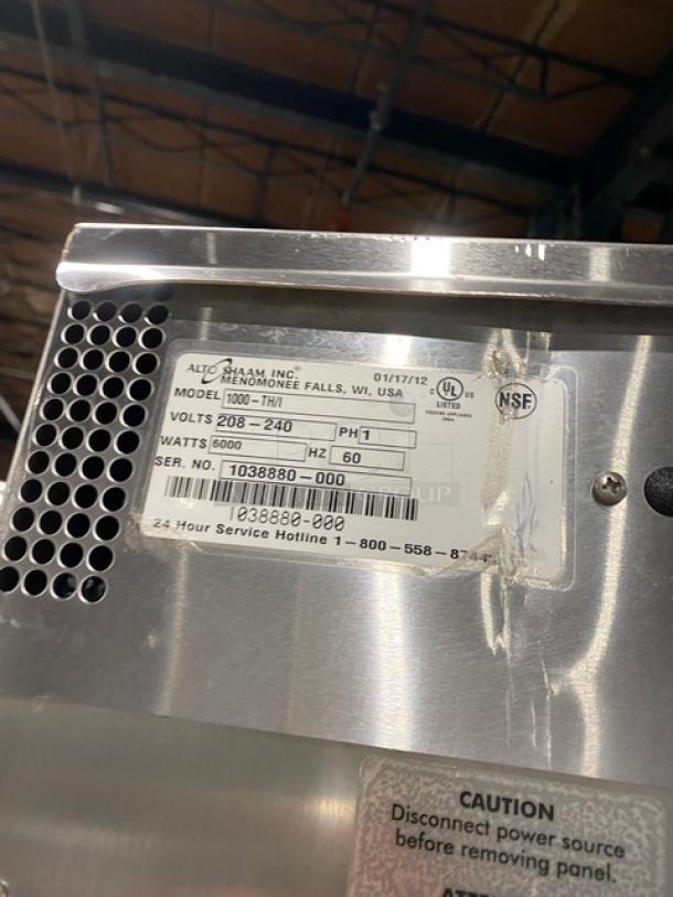 Alto-Shaam Halo Heat Series Commercial Stainless Steel Electric Powered Full Height Cook & Hold Oven! With Individually Controlled Compartments! With Wire Oven Racks! Model: 1000-TH/I SN: 1038880-000! 208-240V 1 Phase! On Casters! - Image 8 of 9