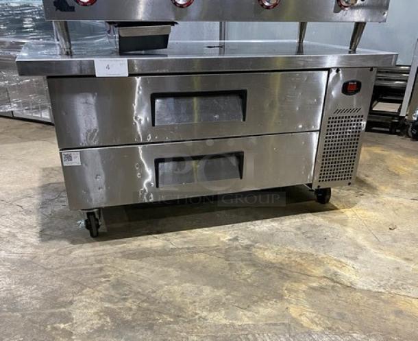 Turbo Air Commercial Stainless Steel 2 Drawer Refrigerated Chef Base! Model: TCBE-48SDR-E-N SN: H2CB480G4730! 115V 1 Phase! On Casters! - Image 1 of 8