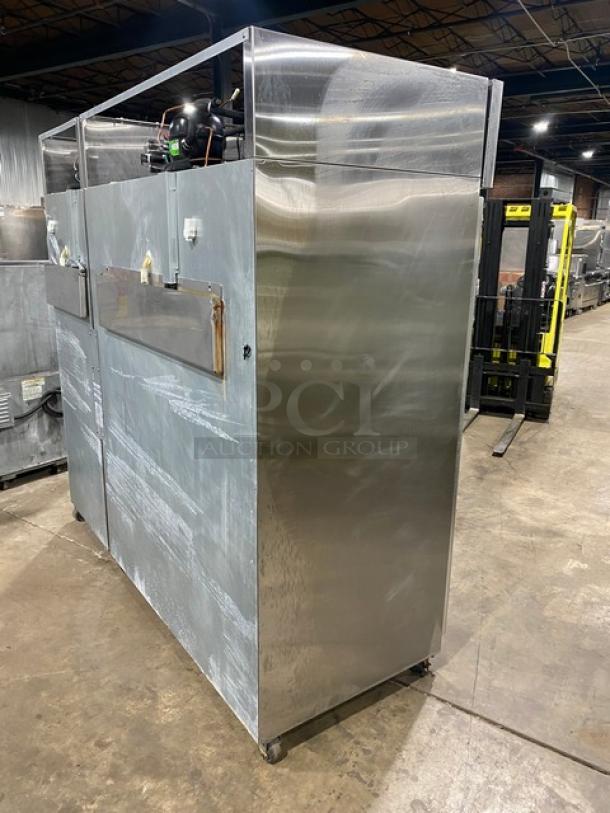 Hoshizaki Commercial Stainless Steel Triple Glass Door Reach In Refrigerator Merchandiser! With Poly Coated Wire Racks! Model: CR3S-FGYCR SN: F60032B! 115V 1 Phase! On Casters! - Image 3 of 9