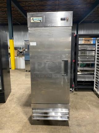 Avantco Commercial Stainless Steel Solid Single Door Reach In Refrigerator! With Poly Coated Wire Racks! Model: 178A19R! On Casters!