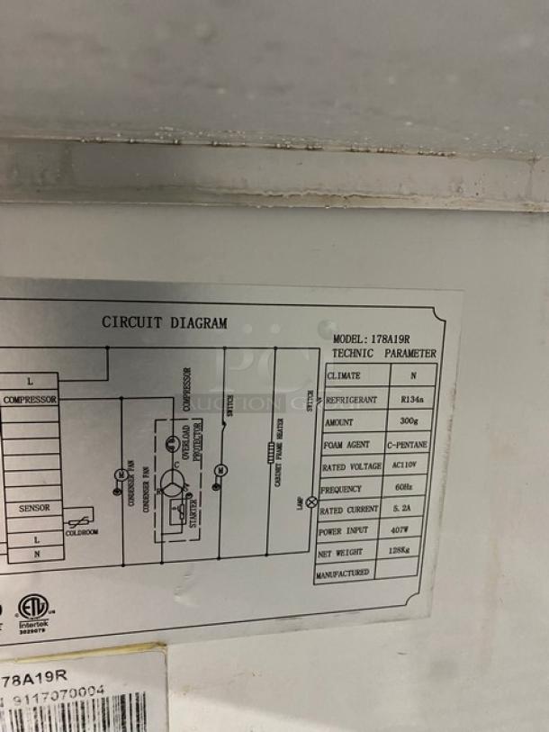 Avantco Commercial Stainless Steel Solid Single Door Reach In Refrigerator! With Poly Coated Wire Racks! Model: 178A19R! On Casters! - Image 7 of 9