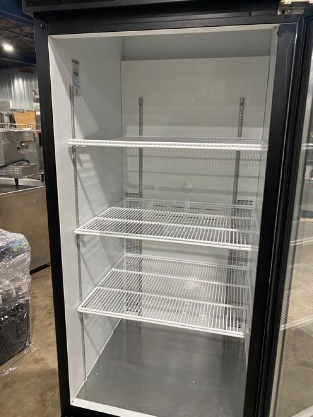 Habco Commercial Black Single Glass Door Reach In Refrigerator Merchandiser! With Poly Coated Wire Racks! Model: ESM28 SN: 28025370! 115V 1 Phase! - Image 5 of 8