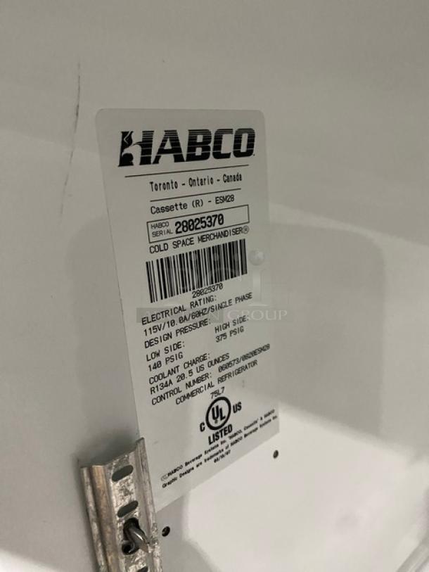 Habco Commercial Black Single Glass Door Reach In Refrigerator Merchandiser! With Poly Coated Wire Racks! Model: ESM28 SN: 28025370! 115V 1 Phase! - Image 7 of 8