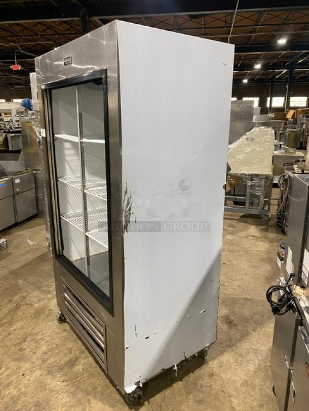 CoolTech Commercial Stainless Steel Reach In Refrigerator Merchandiser! With Poly Coated Wire Racks! Model: CUST-43SG SN: C73619! 120V 1 Phase! On Casters! - Image 4 of 8