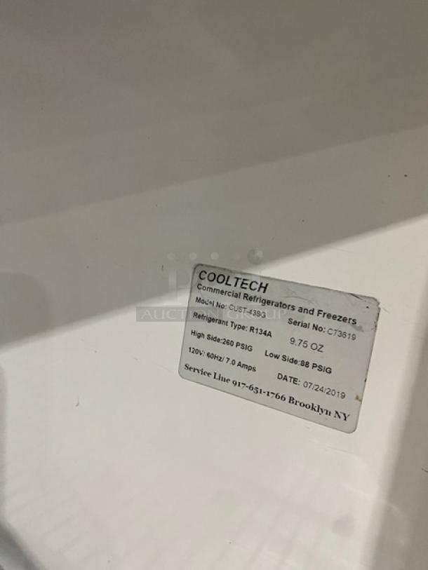 CoolTech Commercial Stainless Steel Reach In Refrigerator Merchandiser! With Poly Coated Wire Racks! Model: CUST-43SG SN: C73619! 120V 1 Phase! On Casters! - Image 7 of 8
