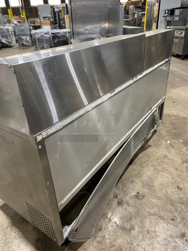 True Commercial Stainless Steel 3 Door Refrigerated Bain Marie Style Mega Top Salad/Sandwich Prep Table! With Poly Coated Wire Racks! Model: TSSU-72-18 SN: 1-4477571! 115V 1 Phase! On Casters! - Image 4 of 9