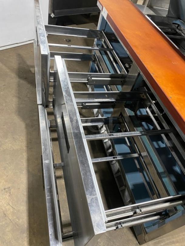 Delfield Commercial Stainless Steel 4 Drawer Refrigerated Bain Marie Style Mega Top Salad/Sandwich Prep Table! With Enclosed Storage Shelf Overhead! With Chopping Block Style Cutting Board! Model: UCD4464N-12-DD5 SN: 1405152001114! 115V 1 Phase! On Casters! - Image 3 of 7