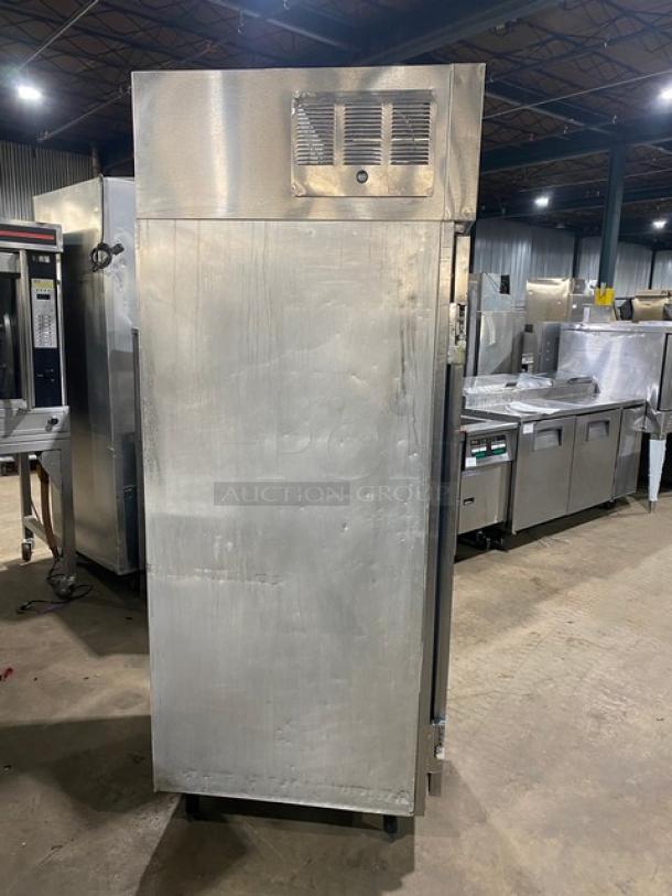 Delfield Commercial Stainless Steel Solid Single Door Reach In Refrigerator! With Poly Coated Wire Racks! Model: 6025XL-SR4 SN: 1008152000209! 115V 1 Phase! On Legs! - Image 3 of 6