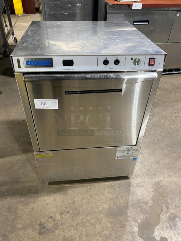 Ecolab Commercial Stainless Steel Undercounter Low Temperature Dishwasher! Energy Star Certified! With Peg Rack! Model: U-LT-1 SN: W160961802! 120V 1 Phase! - Image 1 of 8
