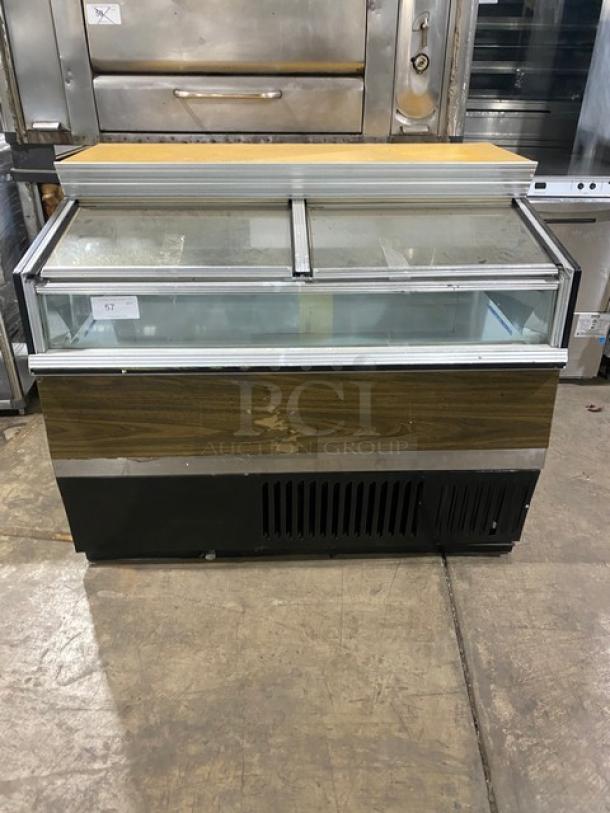 Hussmann Commercial Top Display Ice Cream Merchandiser Chest Freezer! With Double Sliding Glass Doors! - Image 1 of 6