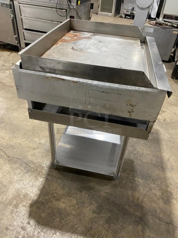 Jade Range Commercial Stainless Steel Natural Gas Powered Countertop Flat Griddle! With Thermostatic Controls! With Back & Side Splash! On Single Shelf Equipment Stand With Legs! - Image 4 of 8