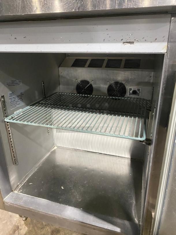 Leader Commercial Stainless Steel Single Door Undercounter Lowboy/Worktop Refrigerator! With Poly Coated Wire Rack! Model: NSFB 27 S/C SN: NK041096! 115V 1 Phase! On Legs! - Image 5 of 7