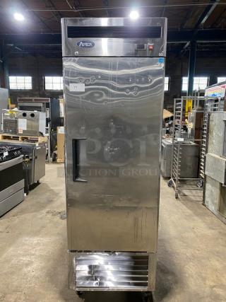 Atosa Commercial Stainless Steel Solid Single Door Reach In Freezer! Energy Star Certified! With Poly Coated Wire Rack! Model: MBF8501 SN: MBF8501140615C4010! 115V 1 Phase! On Casters!