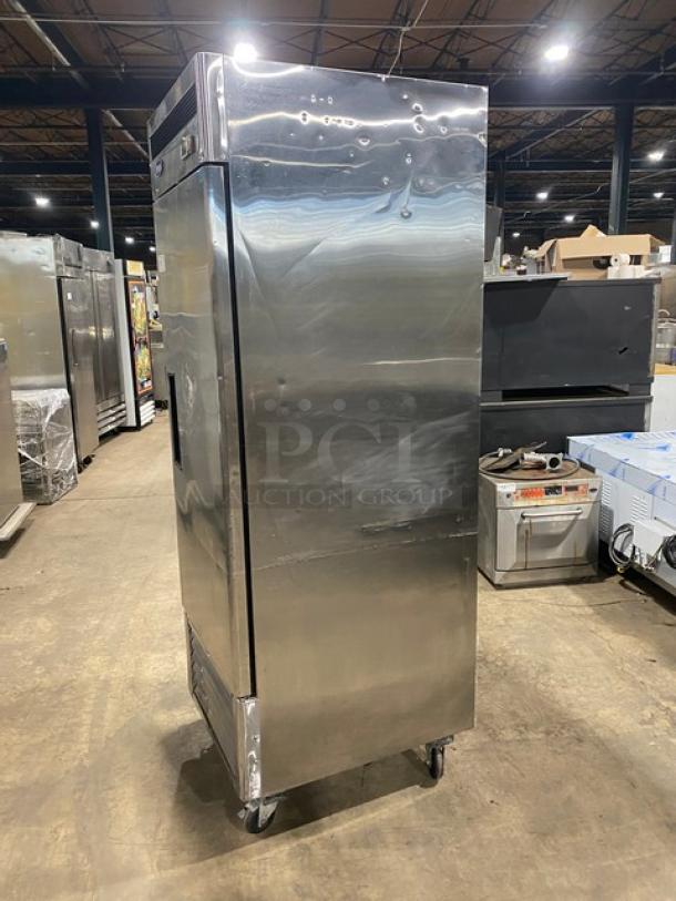 Atosa Commercial Stainless Steel Solid Single Door Reach In Freezer! Energy Star Certified! With Poly Coated Wire Rack! Model: MBF8501 SN: MBF8501140615C4010! 115V 1 Phase! On Casters! - Image 4 of 8