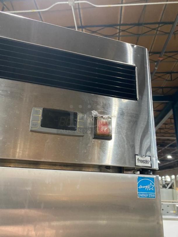 Atosa Commercial Stainless Steel Solid Single Door Reach In Freezer! Energy Star Certified! With Poly Coated Wire Rack! Model: MBF8501 SN: MBF8501140615C4010! 115V 1 Phase! On Casters! - Image 7 of 8