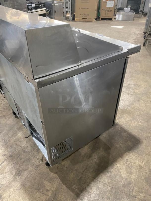 Turbo Air Commercial Stainless Steel 3 Door Refrigerated Bain Maire Style Mega Top Salad/Sandwich Prep Table! With Poly Coated Wire Racks! Model: MST-72-30-N! 115V 1 Phase! On Casters! - Image 3 of 7