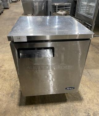 Atosa Commercial Stainless Steel Single Door 27" Undercounter Refrigerator! With Poly Coated Wire Racks! Model: MGF8401! 115V 1 Phase! On Casters!
