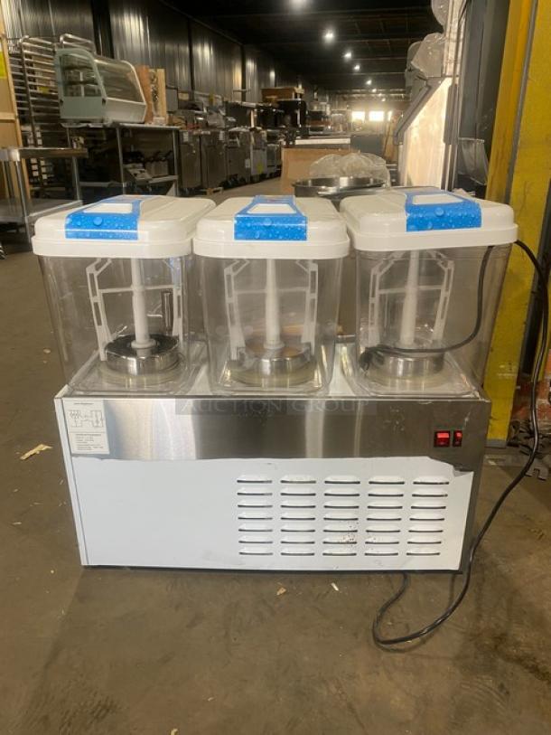 Vevor! Late Model! Commercial Stainless Steel Countertop Cold Beverage Dispenser! With Three 18L Clear Polycarbonate Tanks! With O-Ring & Tank Ring Seals! Model: LYJ18X3! 110V! On Non-Slip Base Feet! - Image 3 of 8