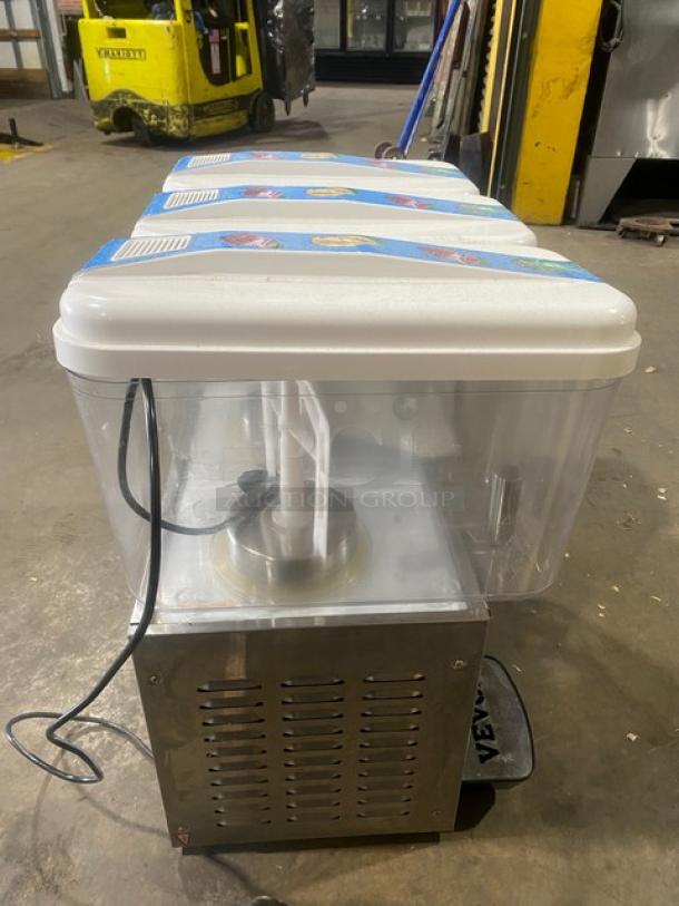 Vevor! Late Model! Commercial Stainless Steel Countertop Cold Beverage Dispenser! With Three 18L Clear Polycarbonate Tanks! With O-Ring & Tank Ring Seals! Model: LYJ18X3! 110V! On Non-Slip Base Feet! - Image 4 of 8