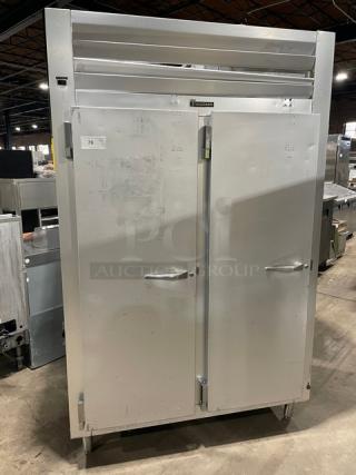 Traulsen Commercial Left Hinged 2 Door Reach In Refrigerator! With Wire Racks! With Defogger! Model: GHT 2-32 NUT SN: 151782! 115V 1 Phase! On Legs!