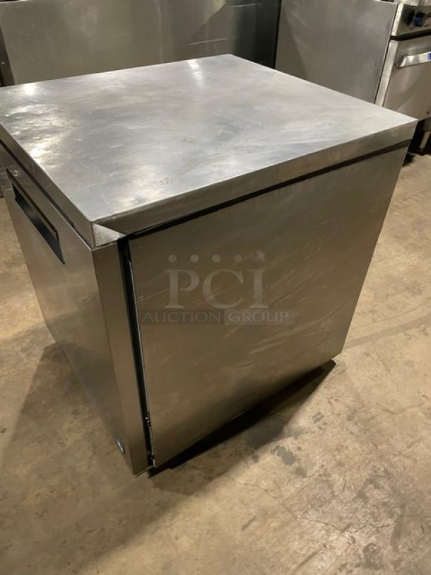 Hoshizaki Commercial Stainless Steel Solid Single Door Refrigerated Low Profile Undercounter Low Boy/Worktop Cooler! Energy Star Certified! With Wire Rack! Model: UR27A-LPC SN: K50785B! 115V 1 Phase! On Casters! - Image 2 of 7