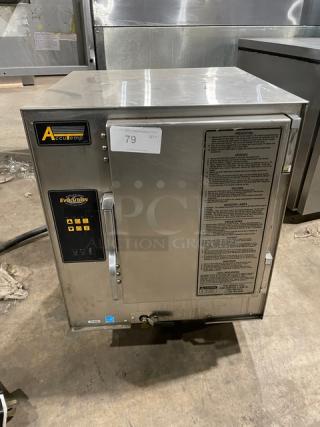 AccuTemp Evolution Series Commercial Stainless Steel Electric Powered Countertop Boilerless 6 Pan Convection Steamer! With Built In Pan Holding Rack! Model: E62083E15000250 SN: 50531! 208V 3 Phase! On Legs! Working When Removed!