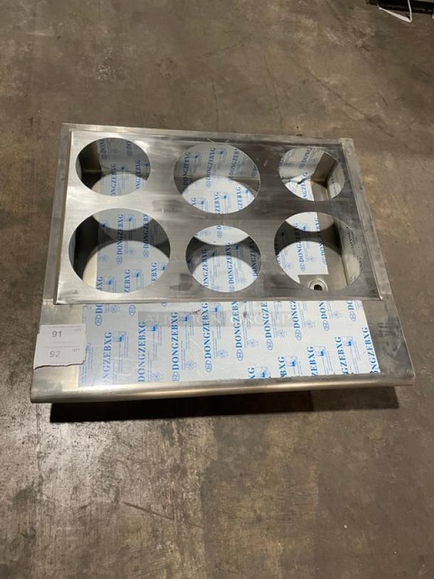 NEW! Commercial Stainless Steel 6-Hole Steam Table Adapter Plate! With Hot Well & Drain Hole! - Image 1 of 6