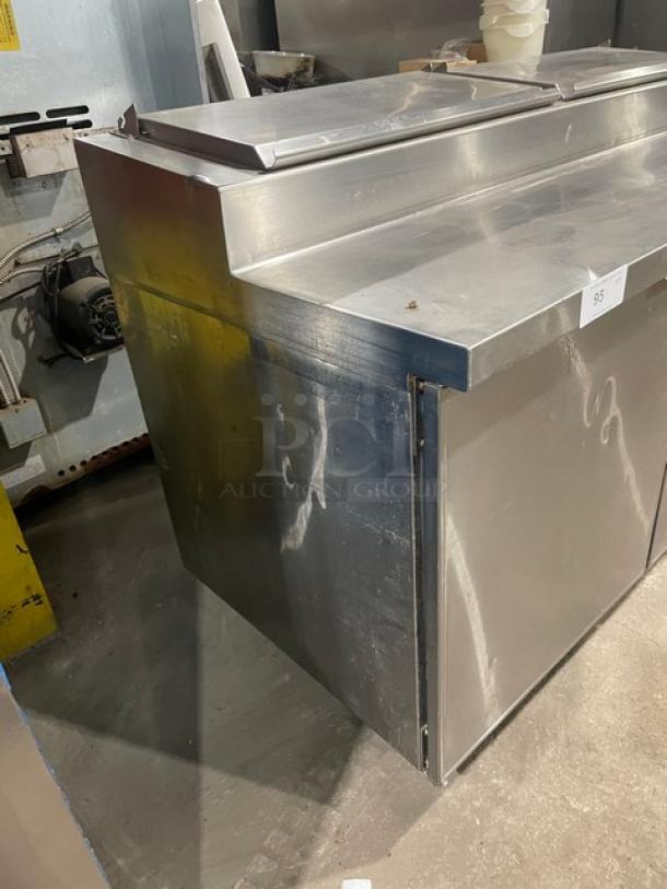 Delfield Commercial Stainless Steel 2 Door Refrigerated Mega Top Pizza Prep Table! On Casters! - Image 3 of 9