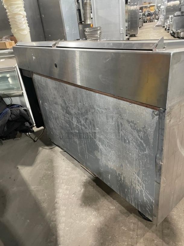 Delfield Commercial Stainless Steel 2 Door Refrigerated Mega Top Pizza Prep Table! On Casters! - Image 4 of 9