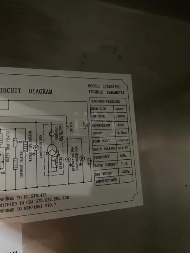 Avantco Commercial Stainless Steel Solid Single Door Reach In Freezer! Model: 178SS1FHC! 115V! On Casters! - Image 7 of 8