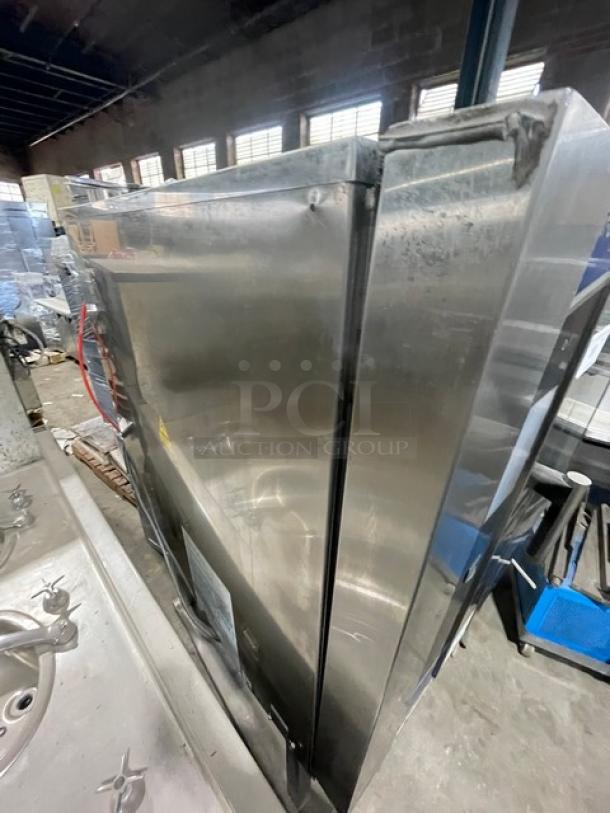 Electrolux Air-O-Steam Touchline Series Commercial Stainless Steel Natural Gas Powered Combi Convection Oven! With Wire Oven Racks! With Touchline Touch Controls! Model: AOS102GTP1 SN: 20404001! 120V 1 Phase! On Single Shelf Equipment Stand! - Image 2 of 9