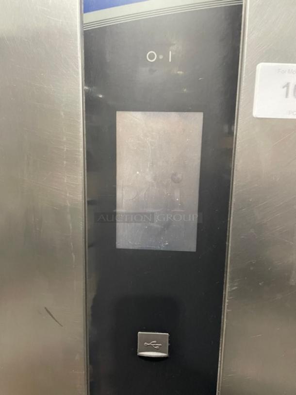 Electrolux Air-O-Steam Touchline Series Commercial Stainless Steel Natural Gas Powered Combi Convection Oven! With Wire Oven Racks! With Touchline Touch Controls! Model: AOS102GTP1 SN: 20404001! 120V 1 Phase! On Single Shelf Equipment Stand! - Image 7 of 9