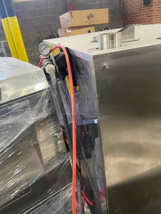 Electrolux Air-O-Steam Touchline Series Commercial Stainless Steel Natural Gas Powered Combi Convection Oven! With Wire Oven Racks! With Touchline Touch Controls! Model: AOS102GTP1 SN: 20404001! 120V 1 Phase! On Single Shelf Equipment Stand! - Image 9 of 9